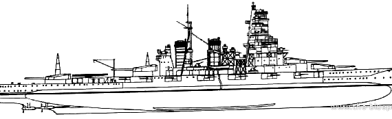Боевой корабль IJN Kongo 1939 [Battleship] - чертежи, габариты, рисунки